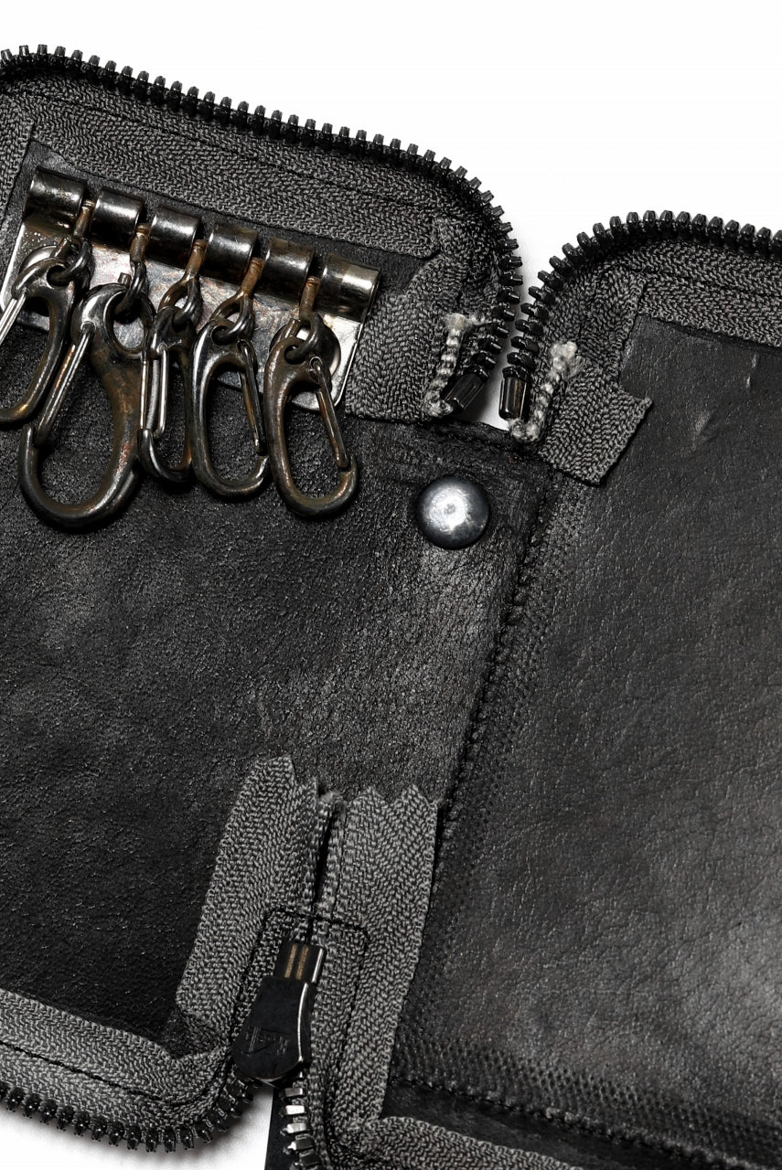 Portaille "Limited Made" ZIP KEY CASE / REVERSED CULATTA (BLACK-A) - Image 15