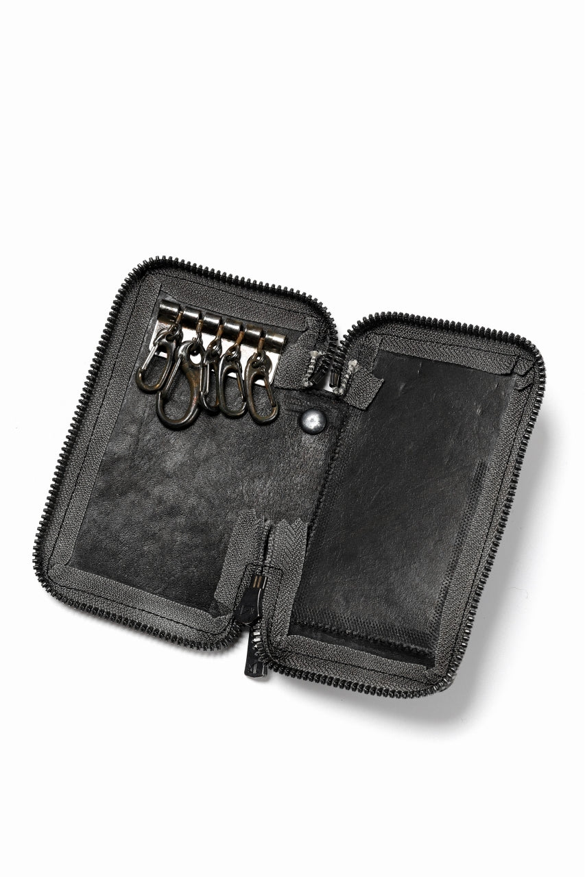 Portaille "Limited Made" ZIP KEY CASE / REVERSED CULATTA (BLACK-A) - Image 6
