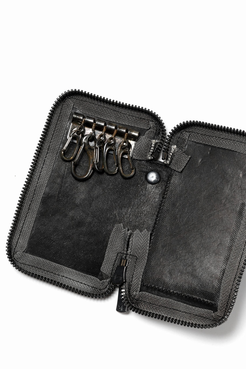 Portaille "Limited Made" ZIP KEY CASE / REVERSED CULATTA (BLACK-A) - Image 7