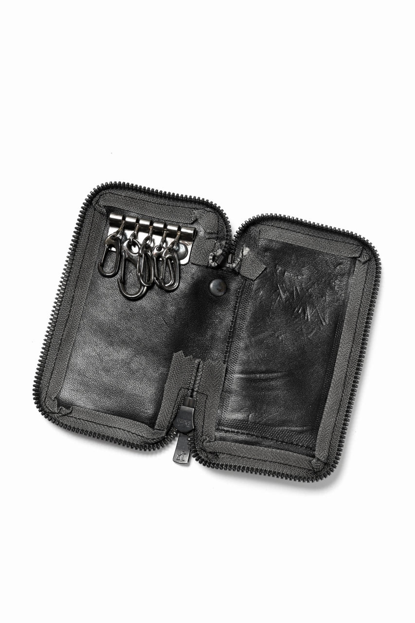 Portaille "Limited Made" ZIP KEY CASE / REVERSED CULATTA (BLACK-B) - Image 5