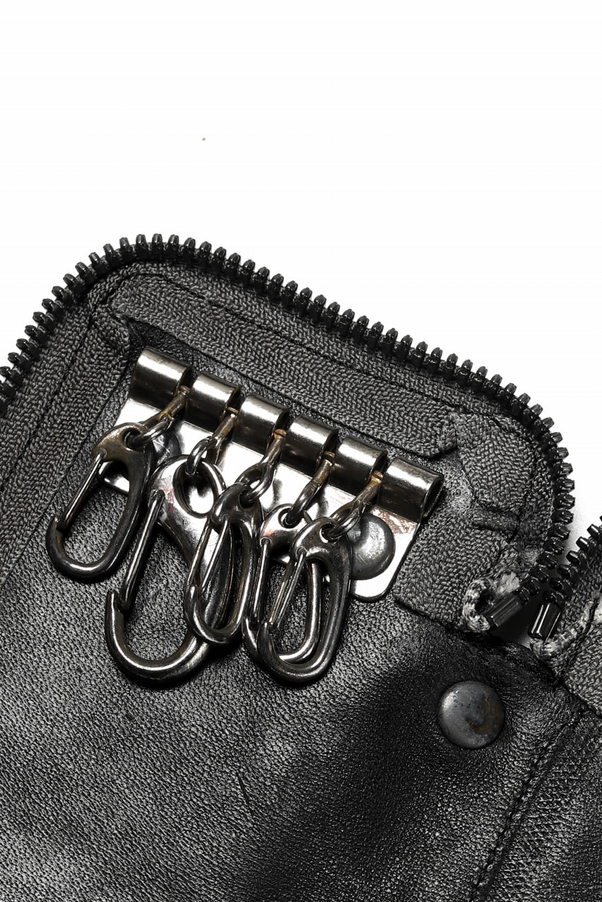 Portaille "Limited Made" ZIP KEY CASE / REVERSED CULATTA (BLACK-B) - Image 9