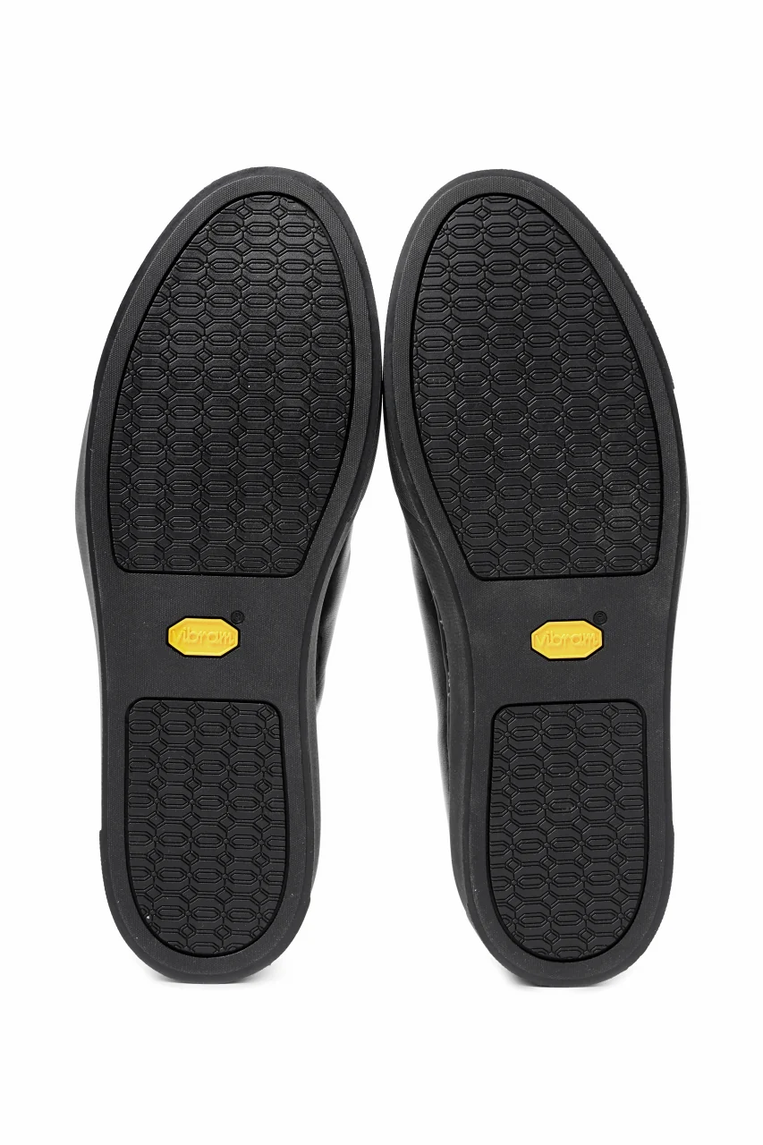 Portaille LOW SLIP SHOES / WAXED HORSE (BLACK x BLACK) - Image 12