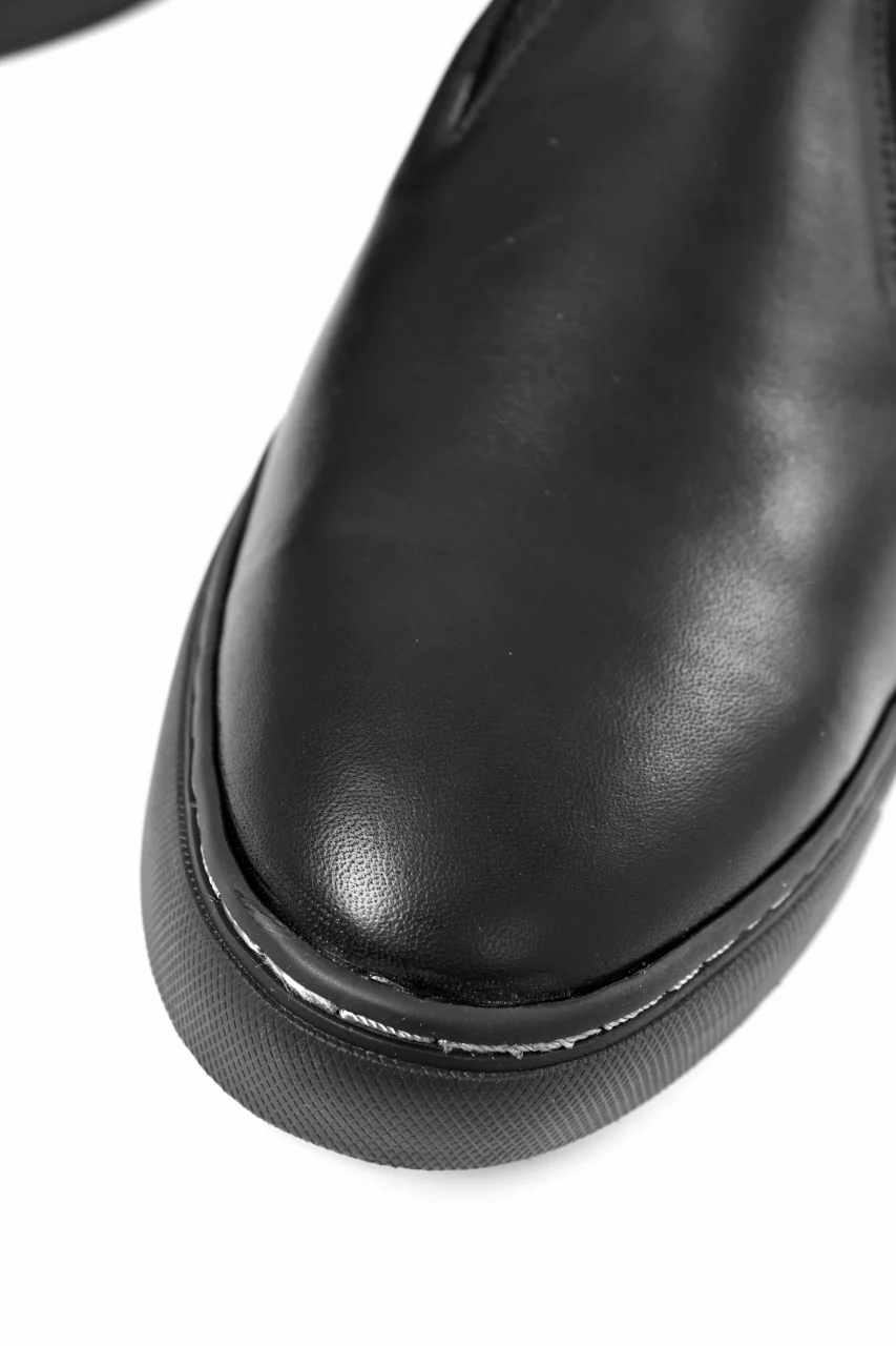 Portaille LOW SLIP SHOES / WAXED HORSE (BLACK x BLACK) - Image 17