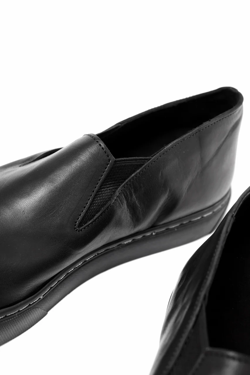 Portaille LOW SLIP SHOES / WAXED HORSE (BLACK x BLACK) - Image 20