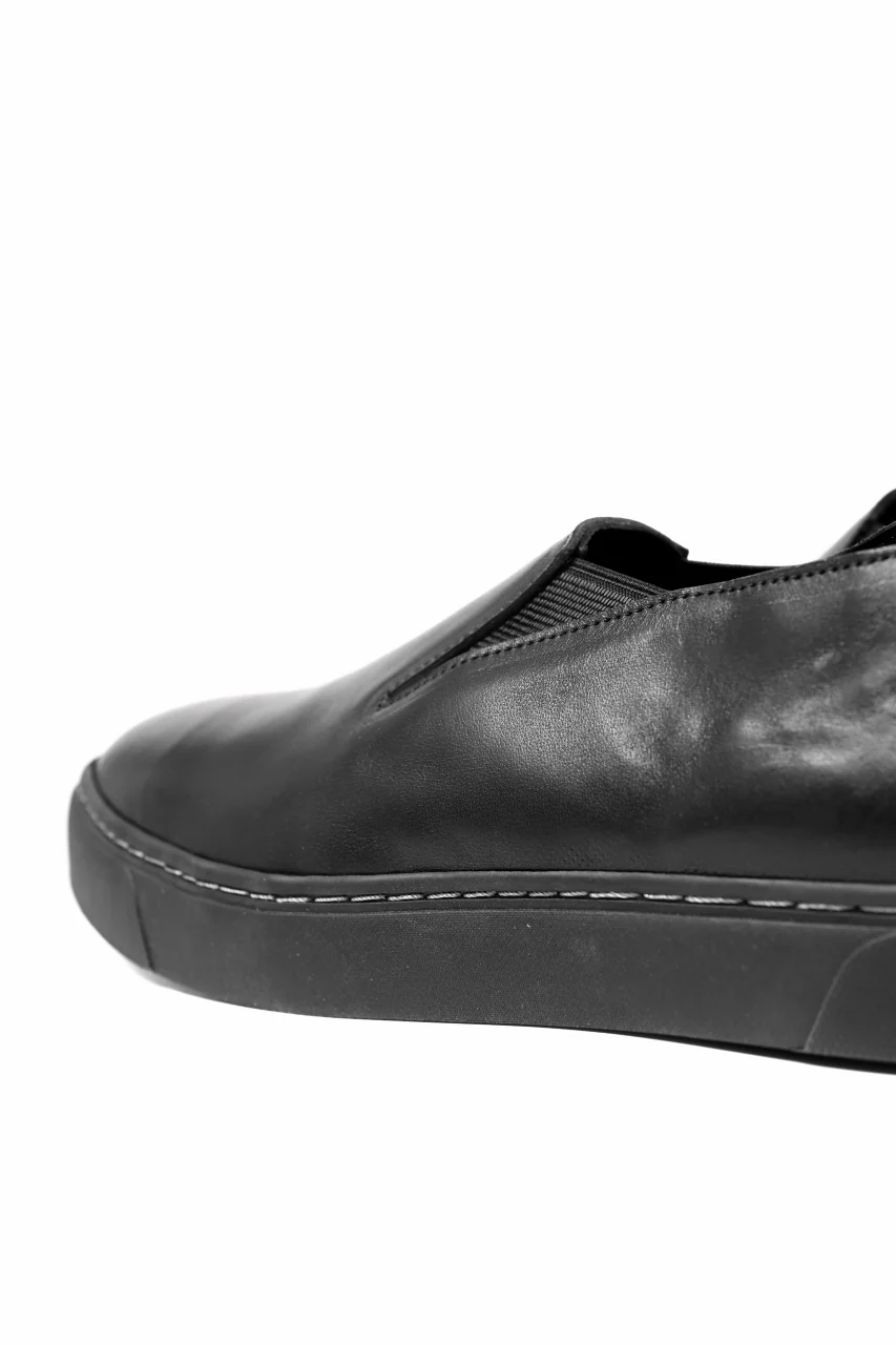 Portaille LOW SLIP SHOES / WAXED HORSE (BLACK x BLACK) - Image 21