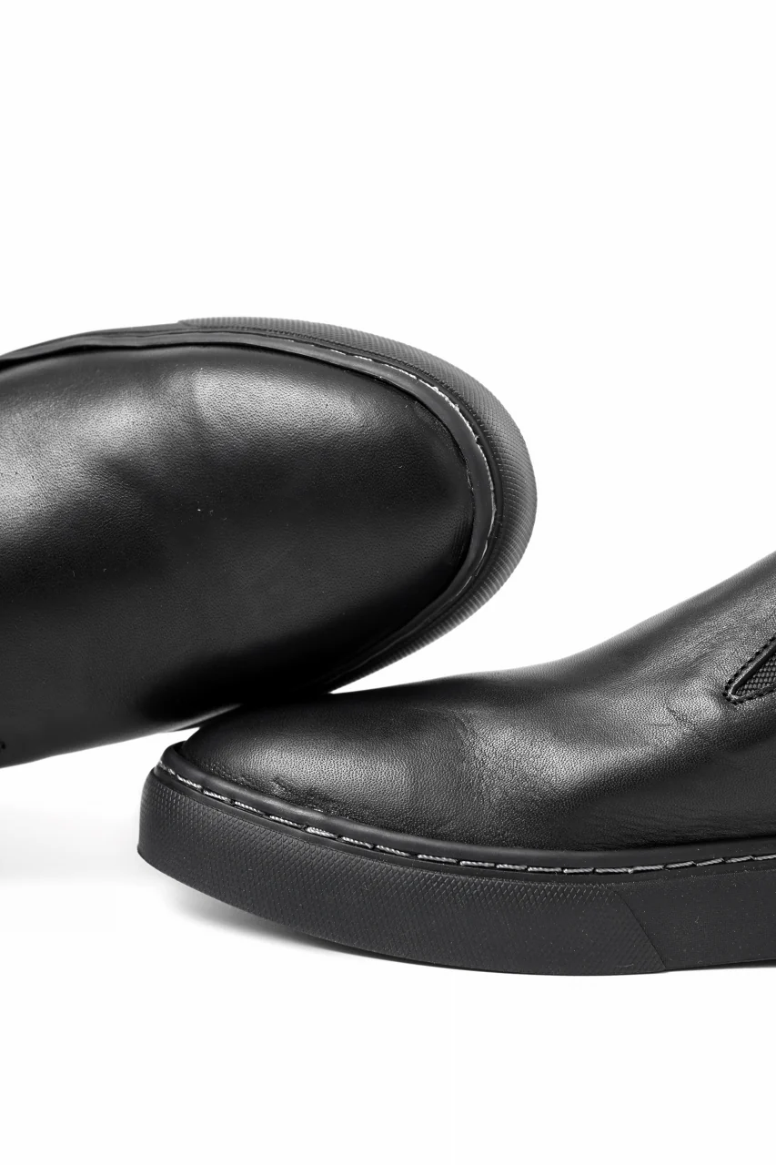 Portaille LOW SLIP SHOES / WAXED HORSE (BLACK x BLACK) - Image 23