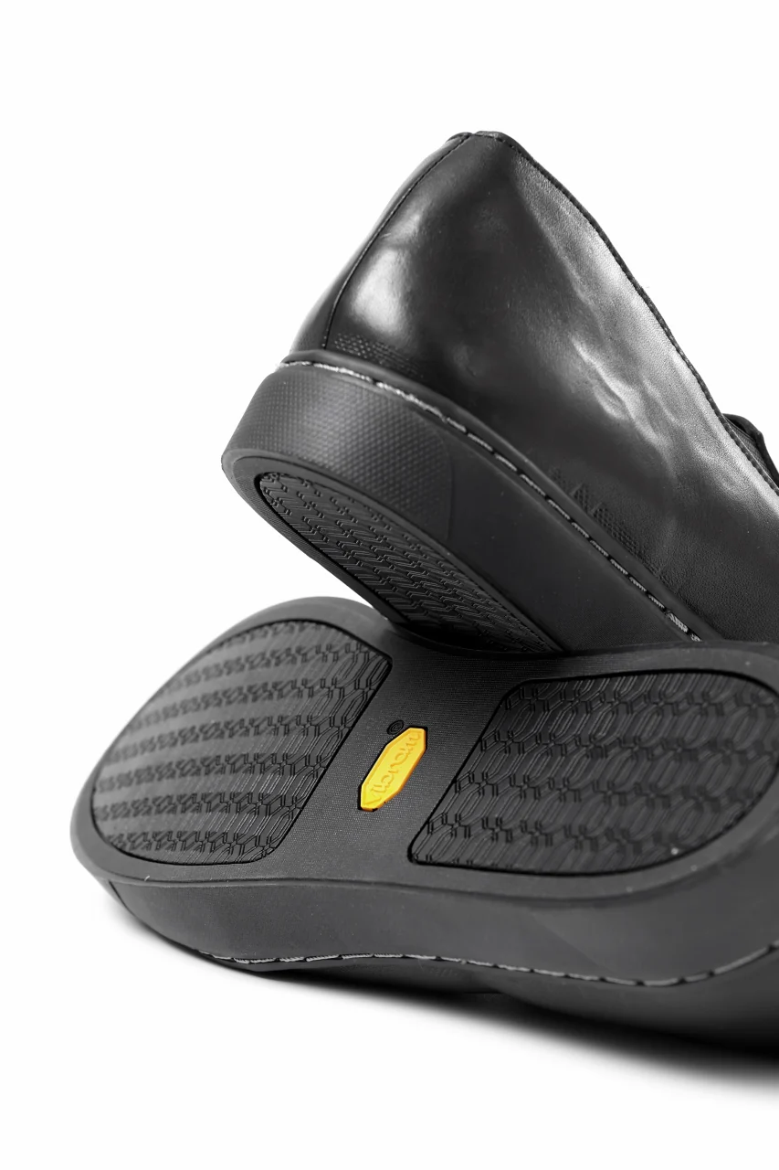 Portaille LOW SLIP SHOES / WAXED HORSE (BLACK x BLACK) - Image 24