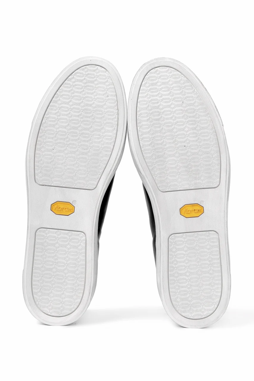 Portaille LOW SLIP SHOES / WAXED HORSE (BLACK x DUST WHITE) - Image 11