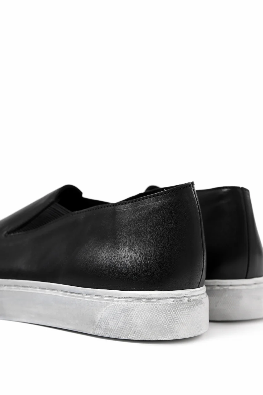 Portaille LOW SLIP SHOES / WAXED HORSE (BLACK x DUST WHITE) - Image 20