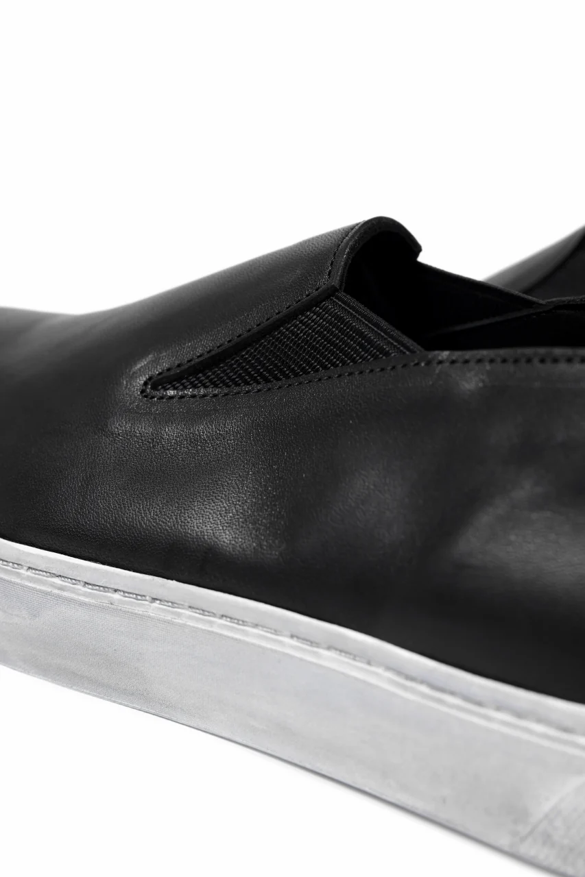 Portaille LOW SLIP SHOES / WAXED HORSE (BLACK x DUST WHITE) - Image 21