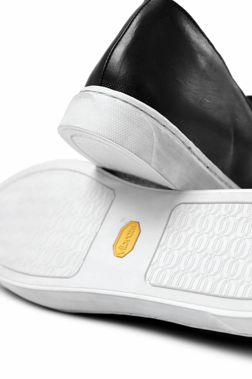 Portaille LOW SLIP SHOES / WAXED HORSE (BLACK x DUST WHITE) - Image 25
