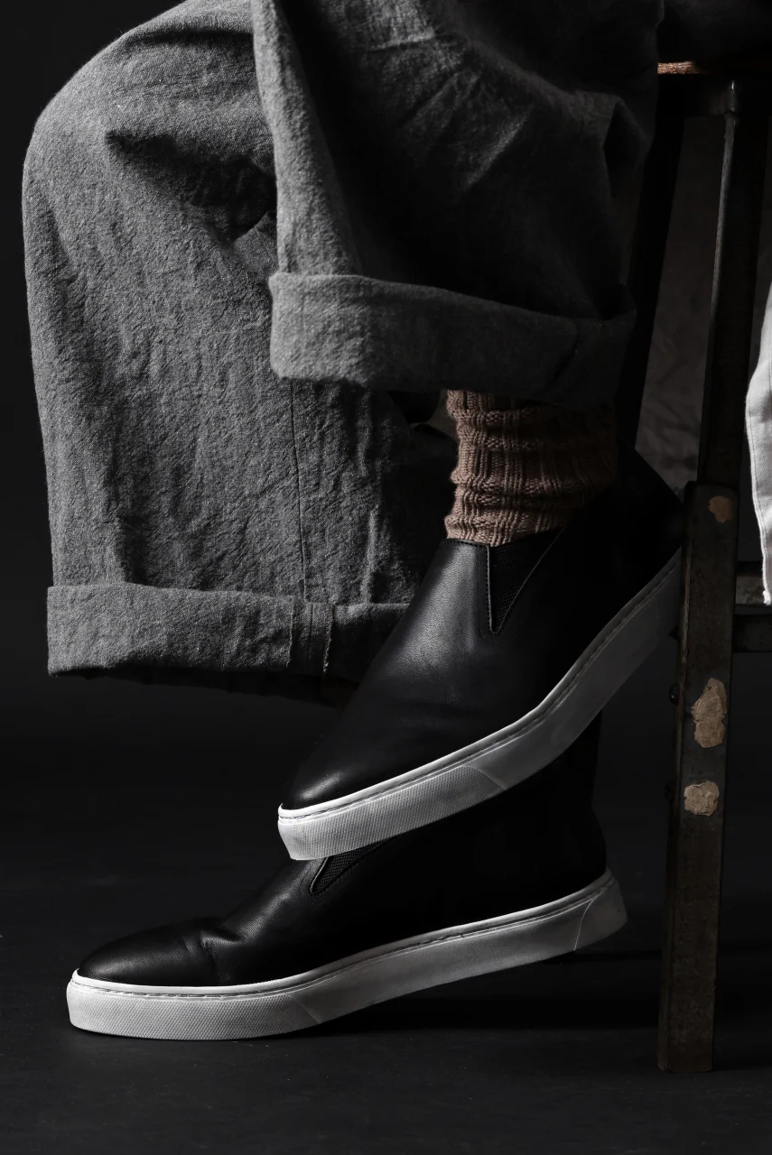 Portaille LOW SLIP SHOES / WAXED HORSE (BLACK x DUST WHITE) - Image 44