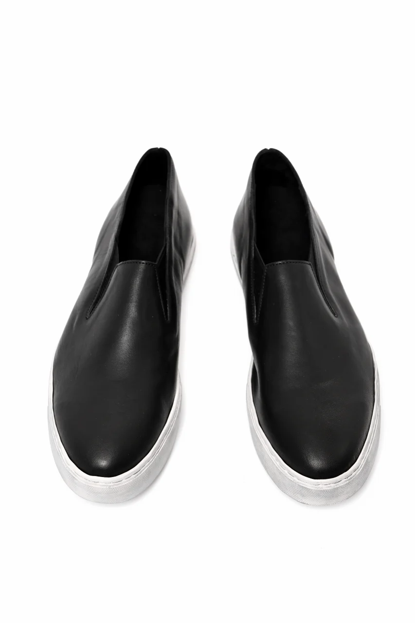 Portaille LOW SLIP SHOES / WAXED HORSE (BLACK x DUST WHITE) - Image 6
