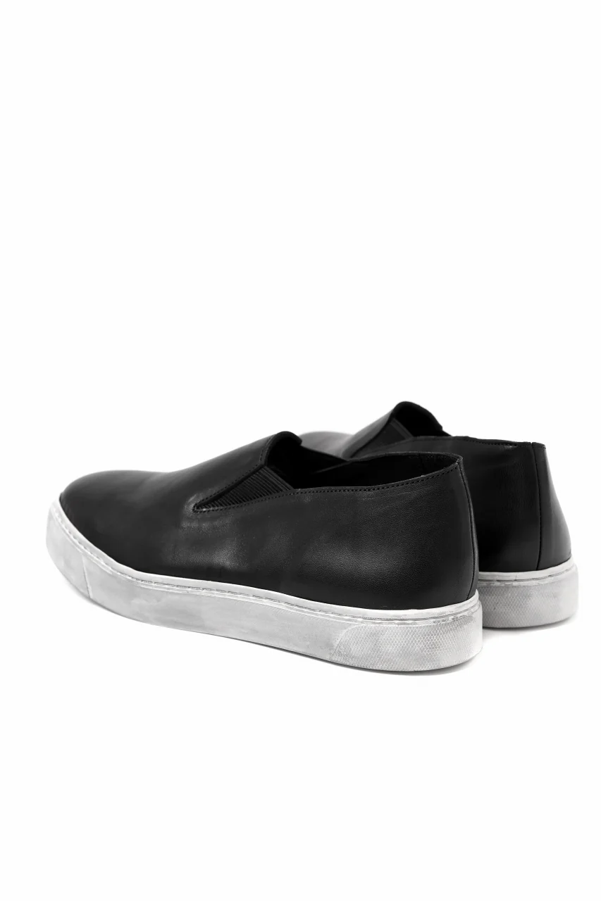 Portaille LOW SLIP SHOES / WAXED HORSE (BLACK x DUST WHITE) - Image 8