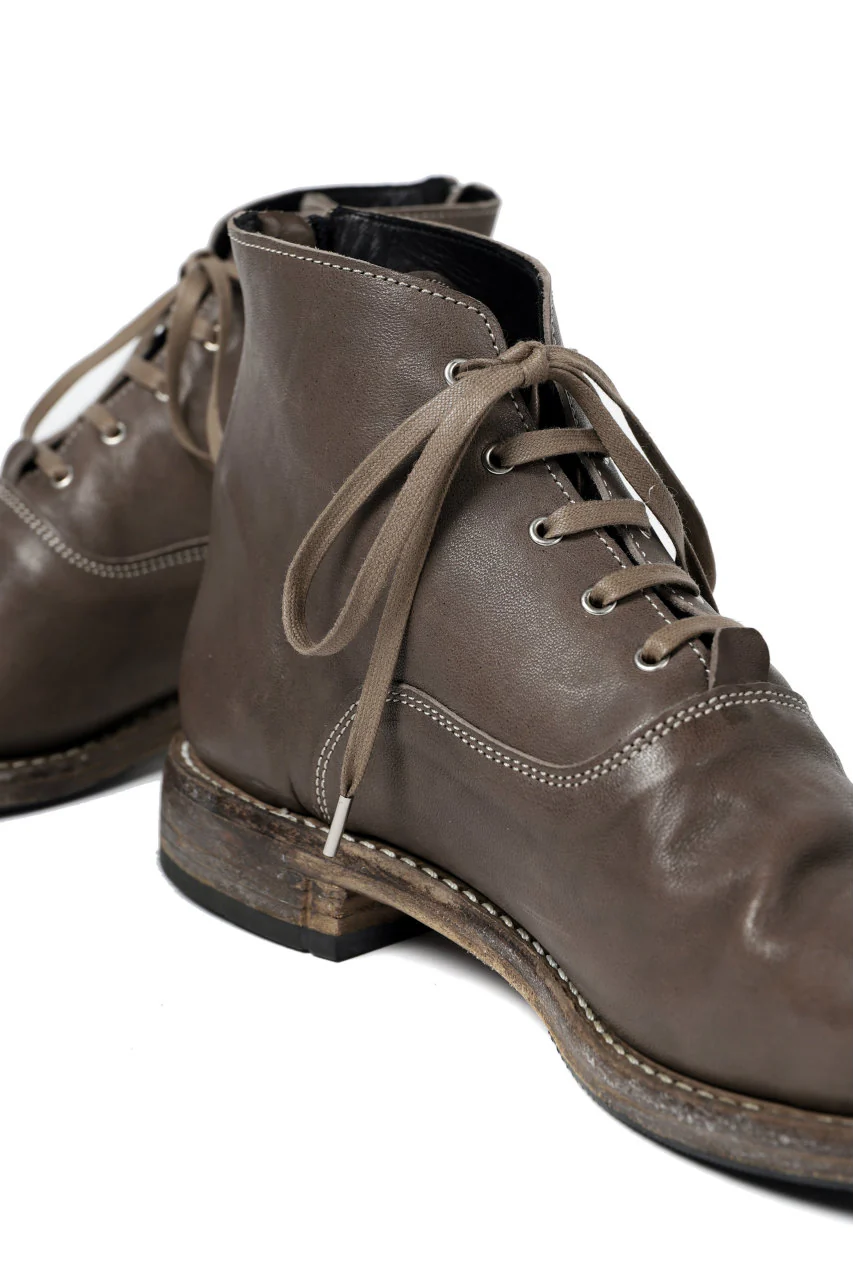 Portaille "one make" Lace Up Back Zip Boots (Soft Tanned Horse Leather / TAUPE) - Image 15