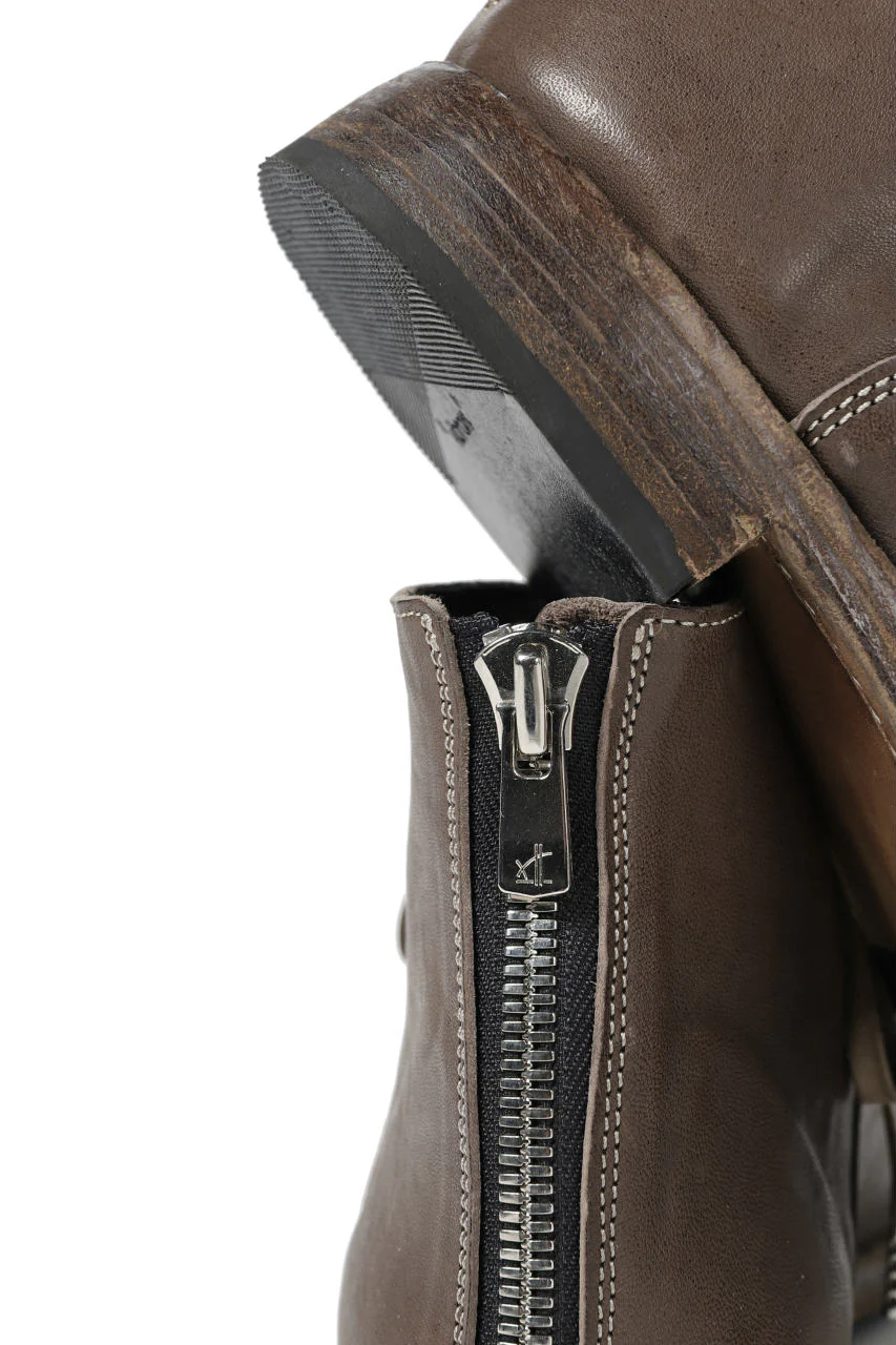 Portaille "one make" Lace Up Back Zip Boots (Soft Tanned Horse Leather / TAUPE) - Image 17