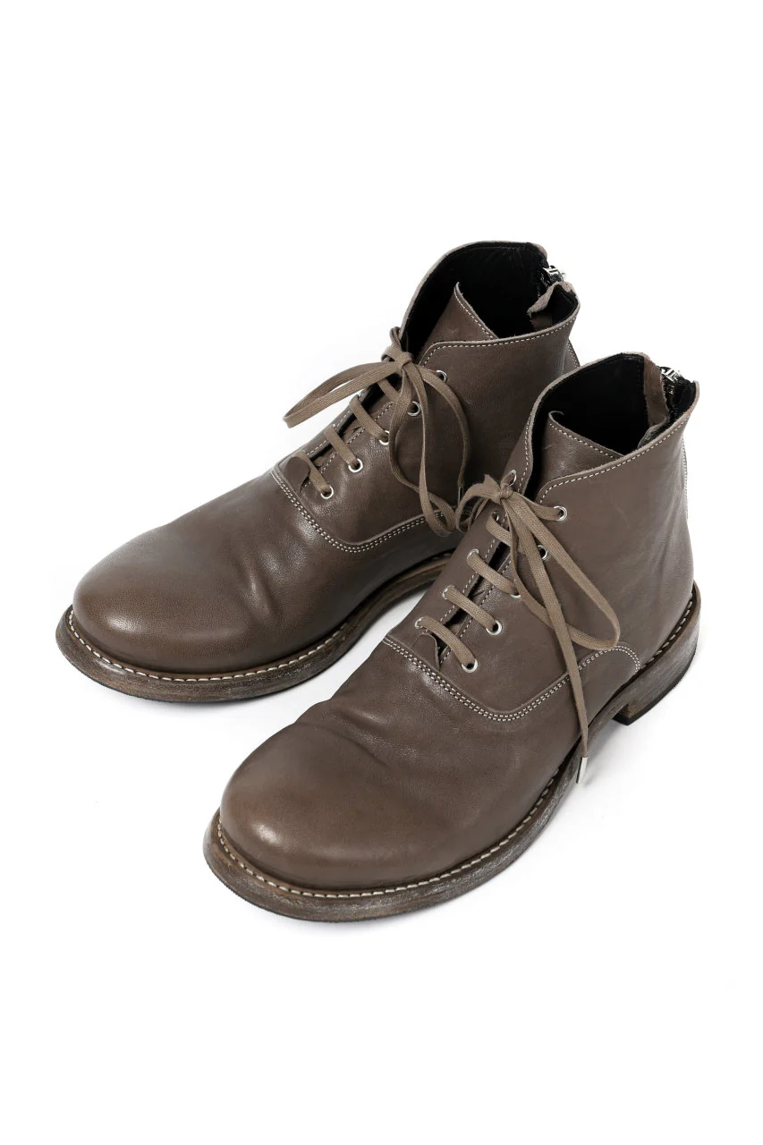 Portaille "one make" Lace Up Back Zip Boots (Soft Tanned Horse Leather / TAUPE) - Image 3