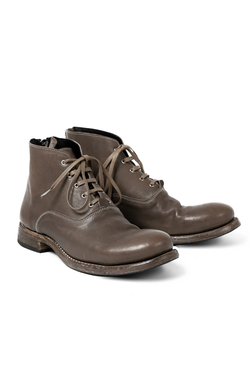 Portaille "one make" Lace Up Back Zip Boots (Soft Tanned Horse Leather / TAUPE) - Image 5