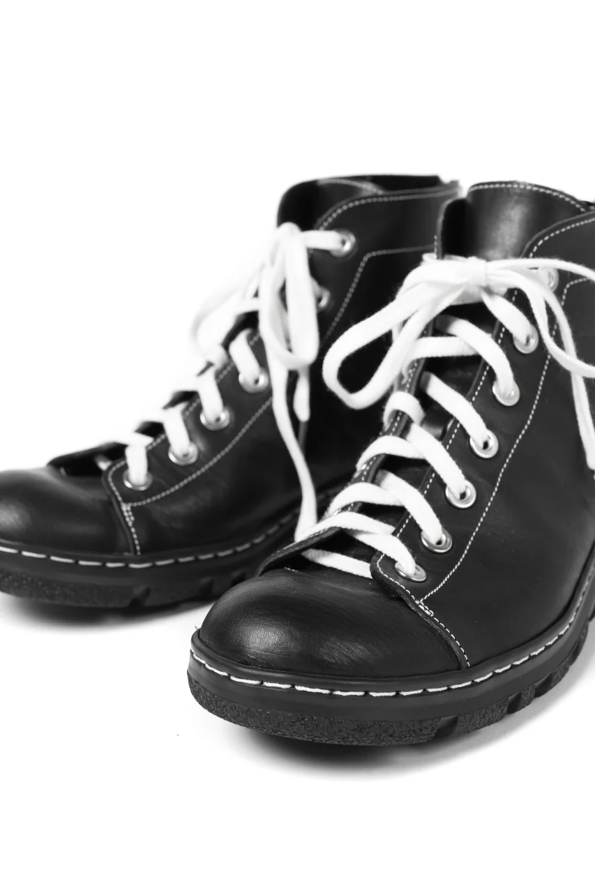 Portaille "one make" Lace Up Back Zip VB Shoes (JAPAN Vachetta Leather / BLACK) - Image 10