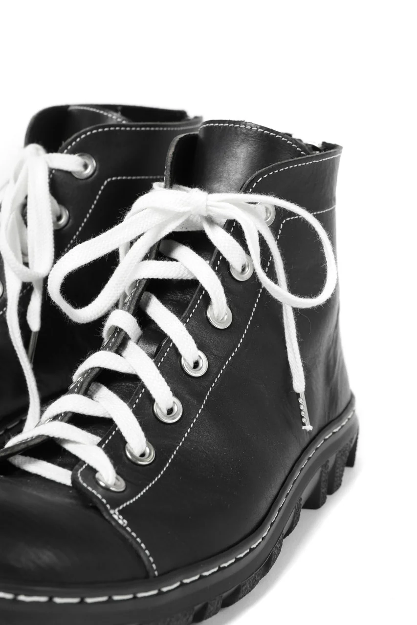 Portaille "one make" Lace Up Back Zip VB Shoes (JAPAN Vachetta Leather / BLACK) - Image 11