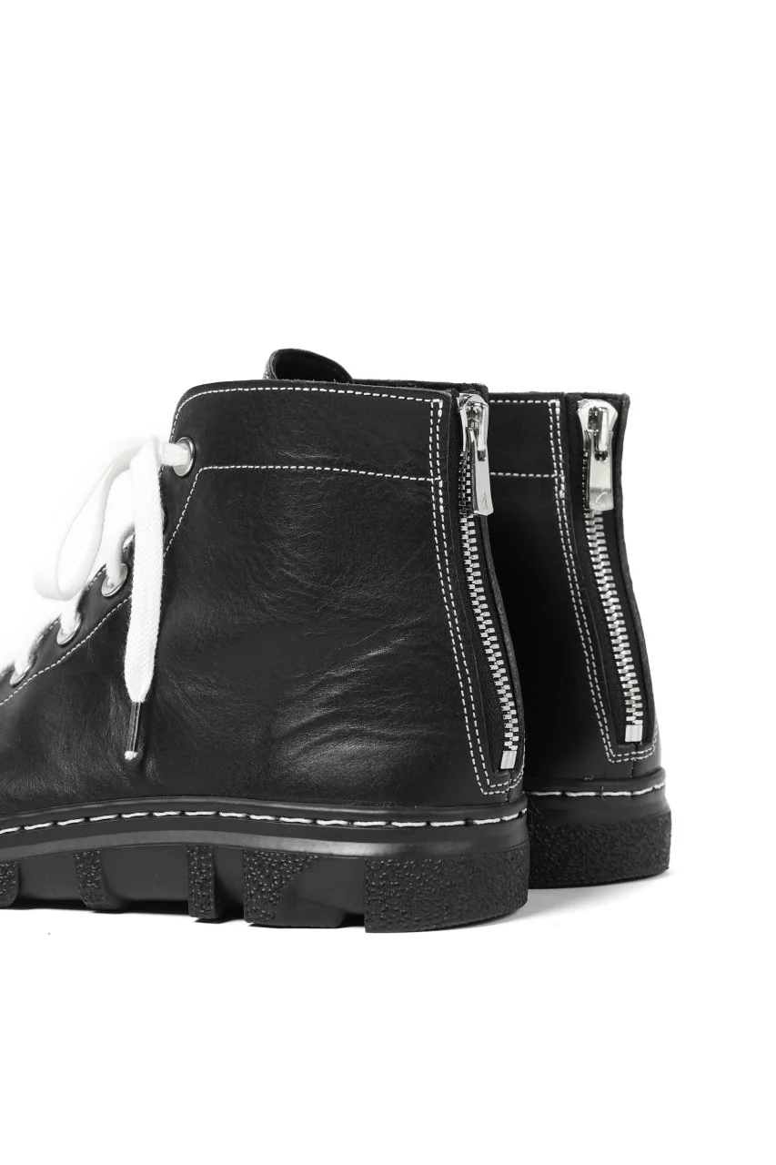 Portaille "one make" Lace Up Back Zip VB Shoes (JAPAN Vachetta Leather / BLACK) - Image 14