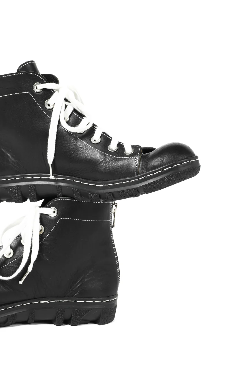 Portaille "one make" Lace Up Back Zip VB Shoes (JAPAN Vachetta Leather / BLACK) - Image 15
