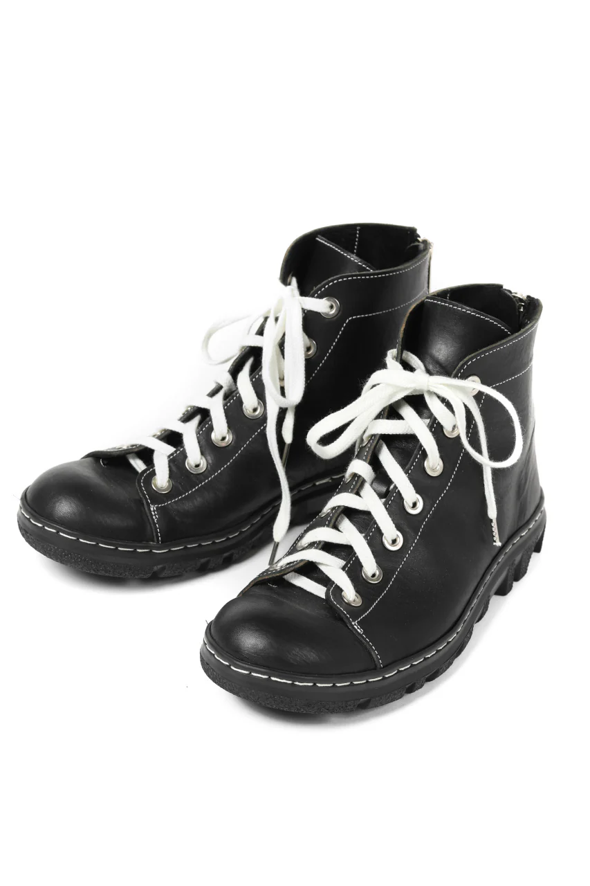 Portaille "one make" Lace Up Back Zip VB Shoes (JAPAN Vachetta Leather / BLACK) - Image 2