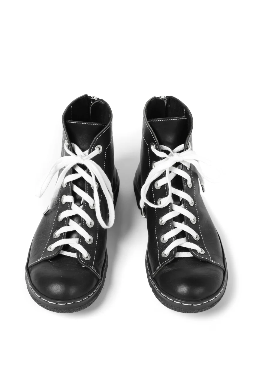 Portaille "one make" Lace Up Back Zip VB Shoes (JAPAN Vachetta Leather / BLACK) - Image 3