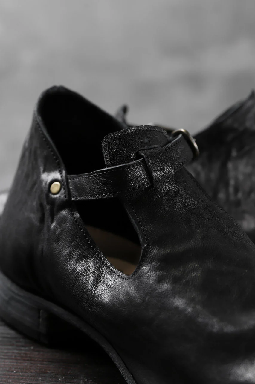 Portaille "one make" Strap Shoes (Heat Shrink Horse Leather / BLACK) - Image 10