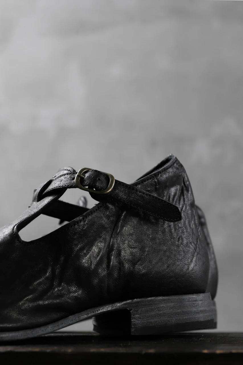 Portaille "one make" Strap Shoes (Heat Shrink Horse Leather / BLACK) - Image 11