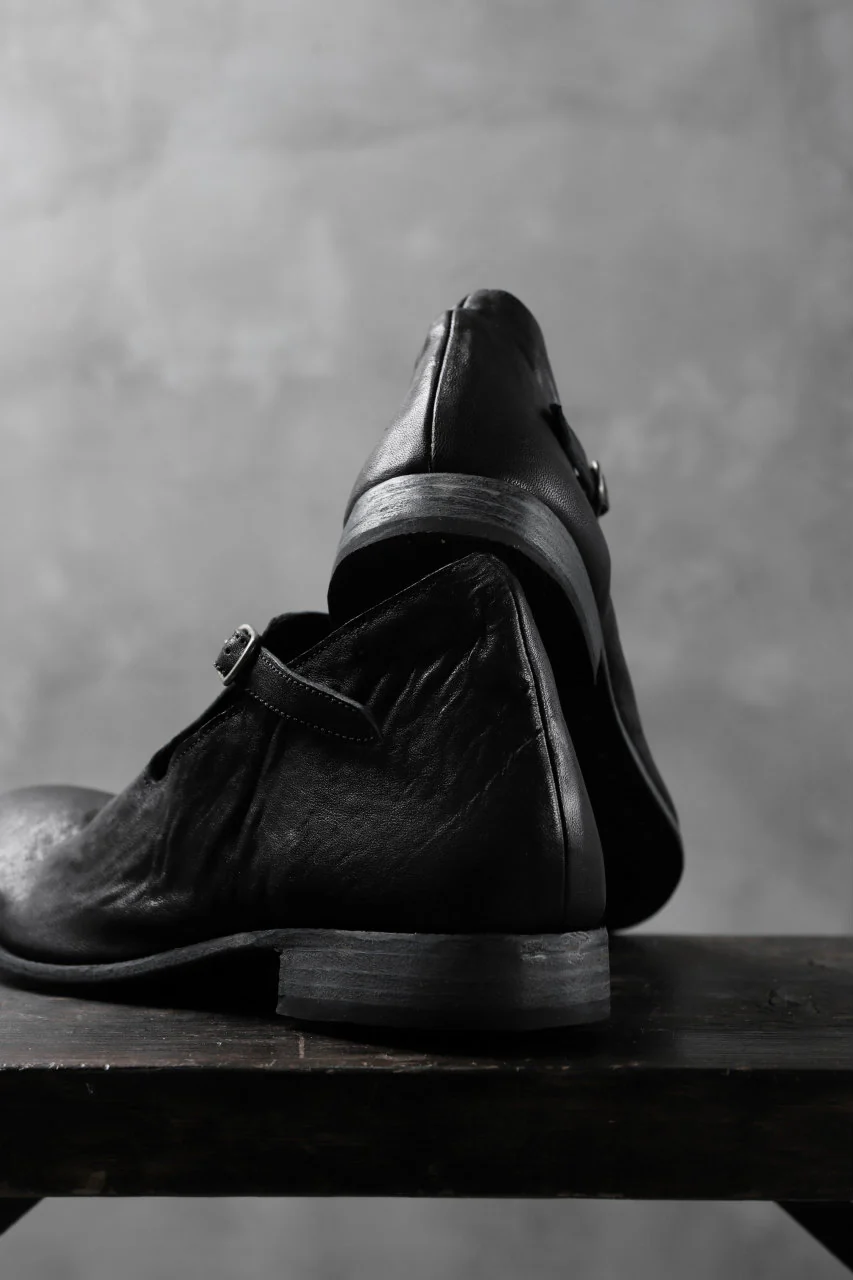 Portaille "one make" Strap Shoes (Heat Shrink Horse Leather / BLACK) - Image 14