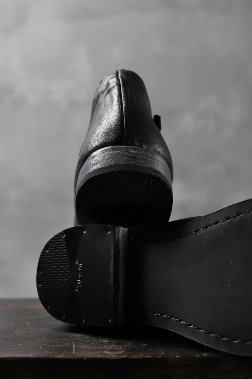 Portaille "one make" Strap Shoes (Heat Shrink Horse Leather / BLACK) - Image 15