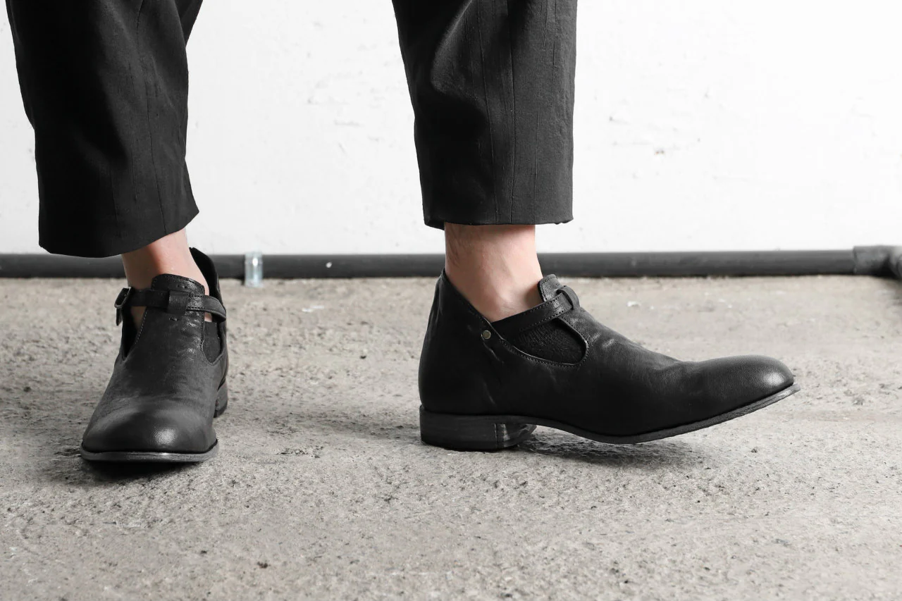 Portaille "one make" Strap Shoes (Heat Shrink Horse Leather / BLACK) - Image 17