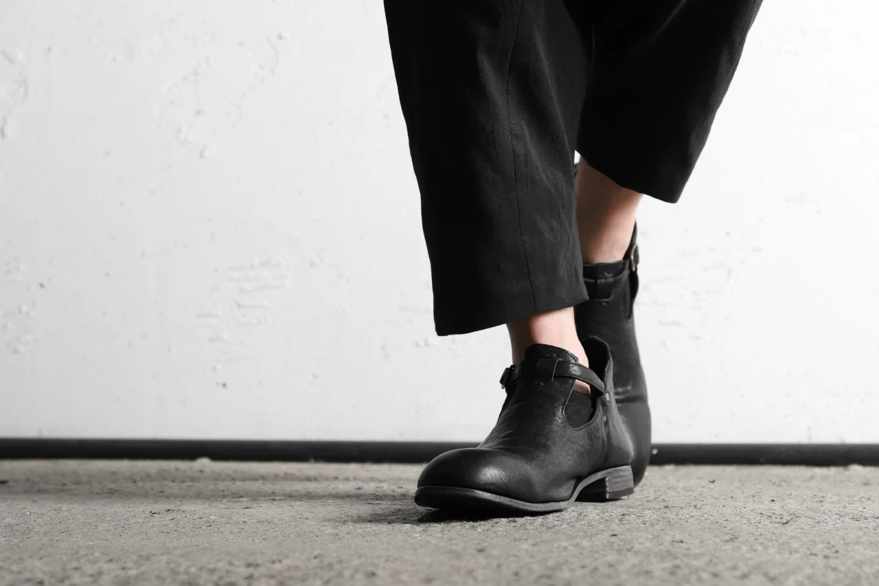 Portaille "one make" Strap Shoes (Heat Shrink Horse Leather / BLACK) - Image 19