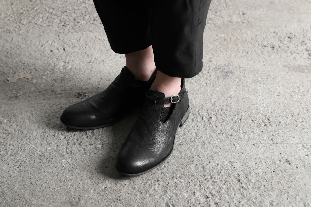 Portaille "one make" Strap Shoes (Heat Shrink Horse Leather / BLACK) - Image 20