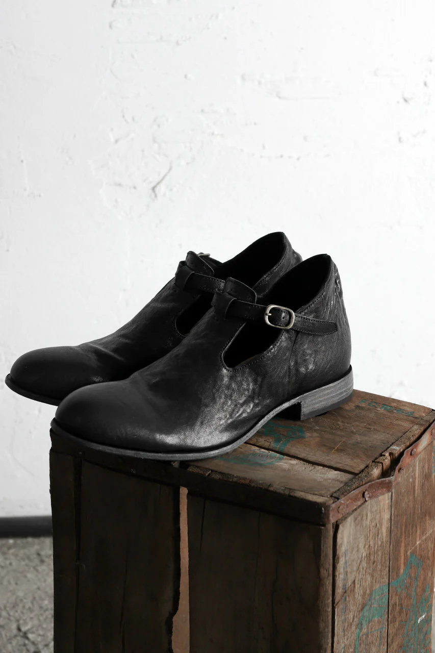 Portaille "one make" Strap Shoes (Heat Shrink Horse Leather / BLACK) - Image 21