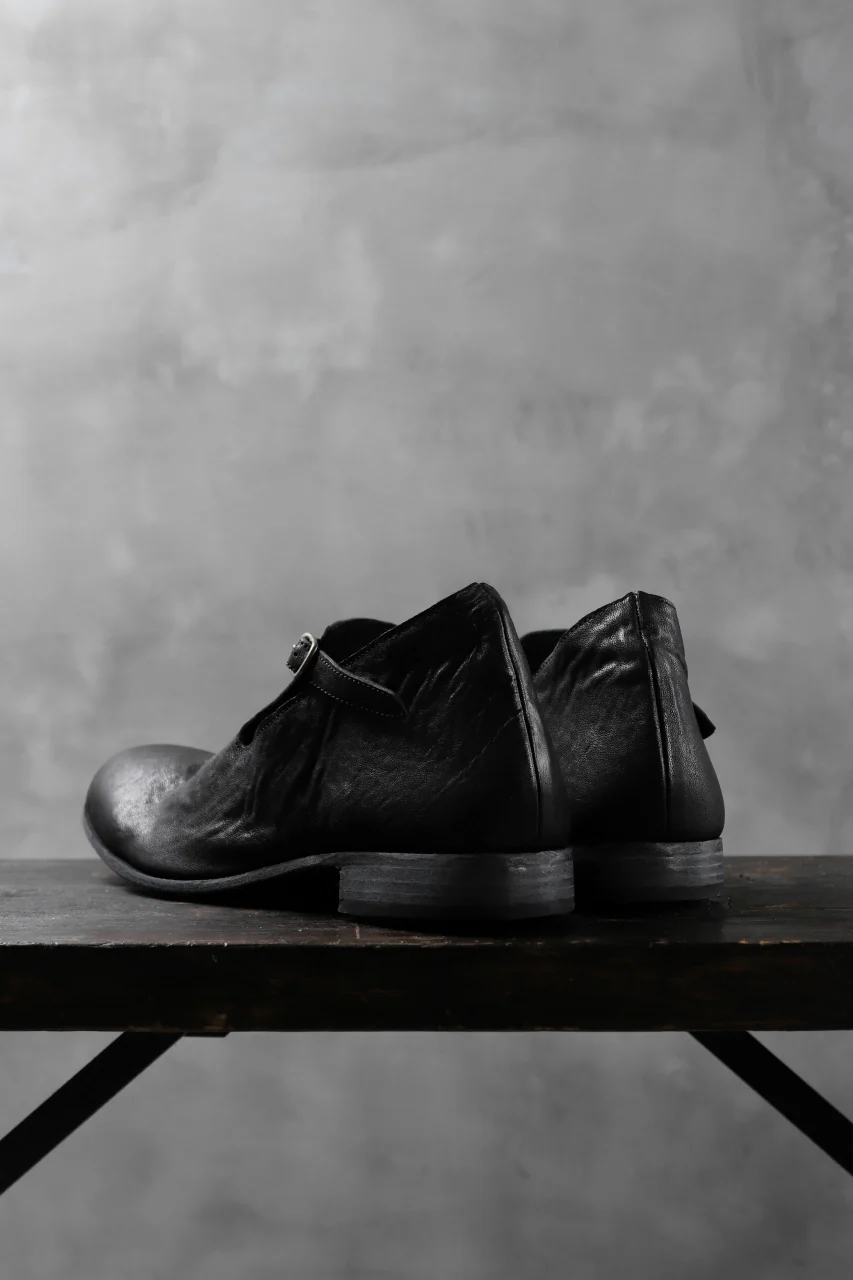 Portaille "one make" Strap Shoes (Heat Shrink Horse Leather / BLACK) - Image 6