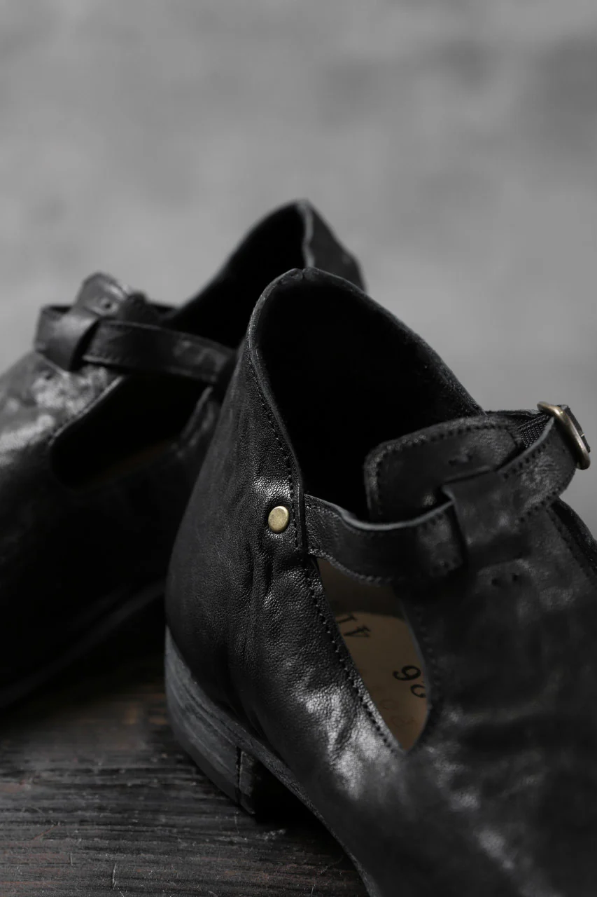 Portaille "one make" Strap Shoes (Heat Shrink Horse Leather / BLACK) - Image 9