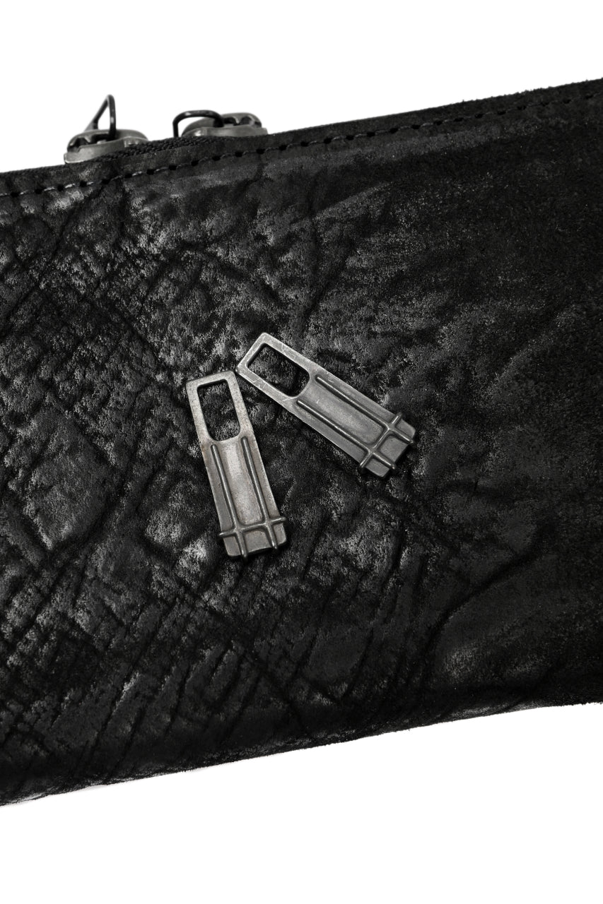 Portaille ROUND ZIP LONG WALLET / CORDOVAN SPLIT (BLACK #A) - Image 13