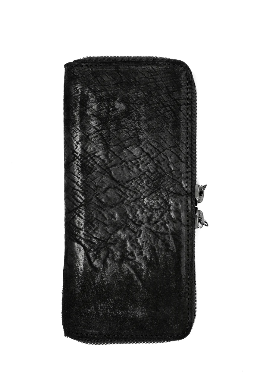 Portaille ROUND ZIP LONG WALLET / CORDOVAN SPLIT (BLACK #A) - Image 2