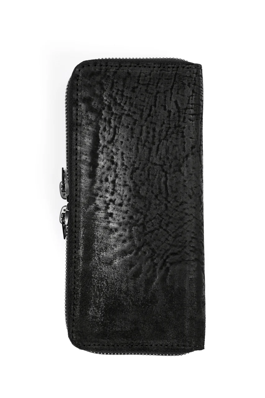 Portaille ROUND ZIP LONG WALLET / CORDOVAN SPLIT (BLACK #B)