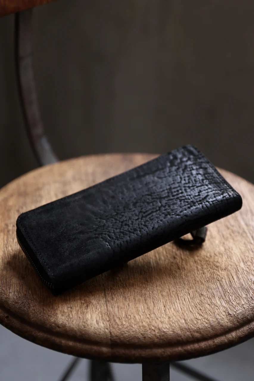 Portaille ROUND ZIP LONG WALLET / CORDOVAN SPLIT (BLACK #B) - Image 19