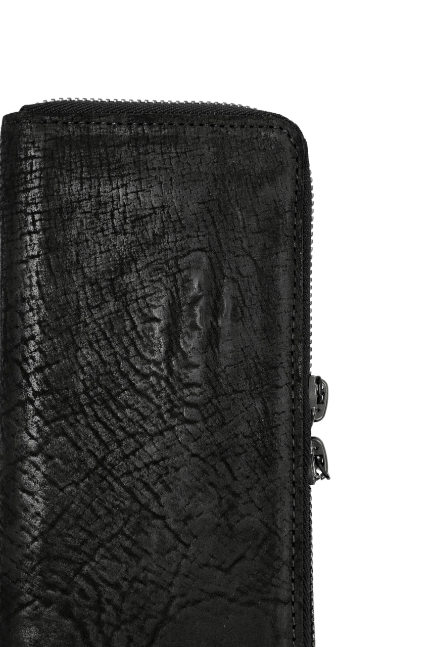 Portaille ROUND ZIP LONG WALLET / CORDOVAN SPLIT (BLACK #B) - Image 2