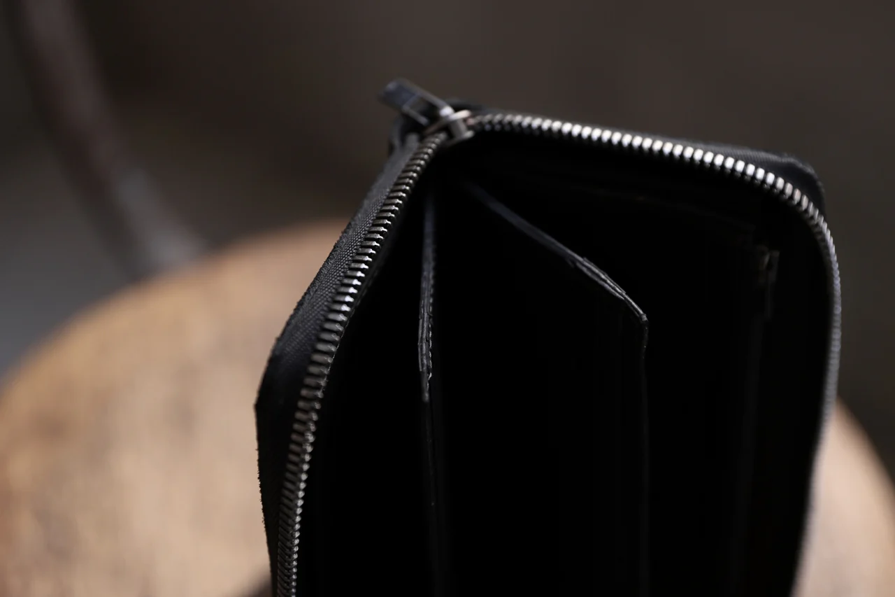 Portaille ROUND ZIP LONG WALLET / CORDOVAN SPLIT (BLACK #B) - Image 33