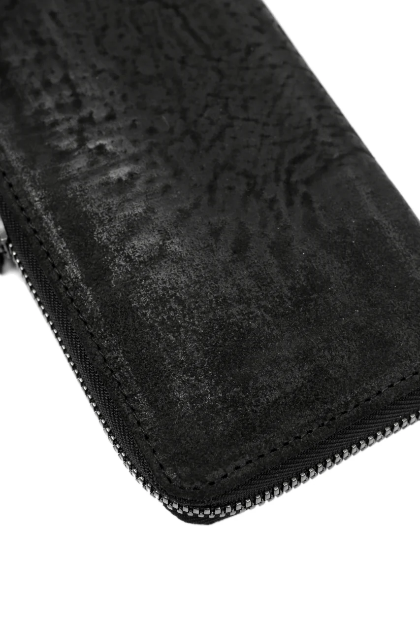 Portaille ROUND ZIP LONG WALLET / CORDOVAN SPLIT (BLACK #B) - Image 4