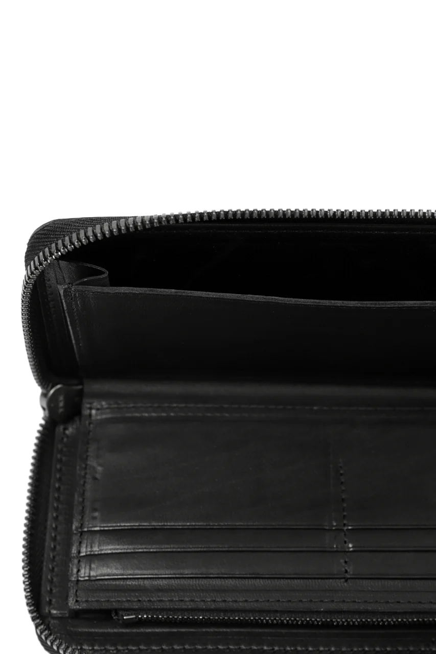 Portaille ROUND ZIP LONG WALLET / CORDOVAN SPLIT (BLACK #B) - Image 7