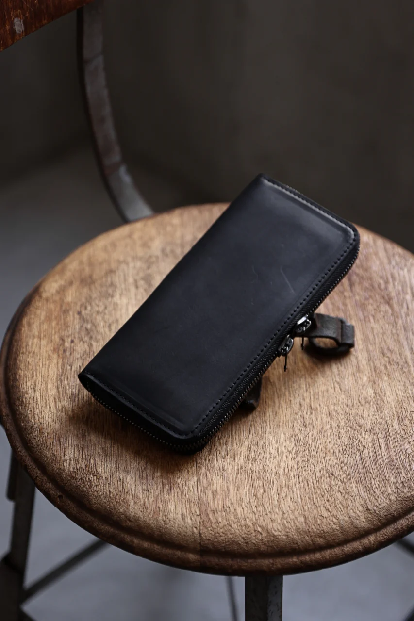 Portaille ROUND ZIP LONG WALLET / GUIDI FIORE (BLACK) - Image 19