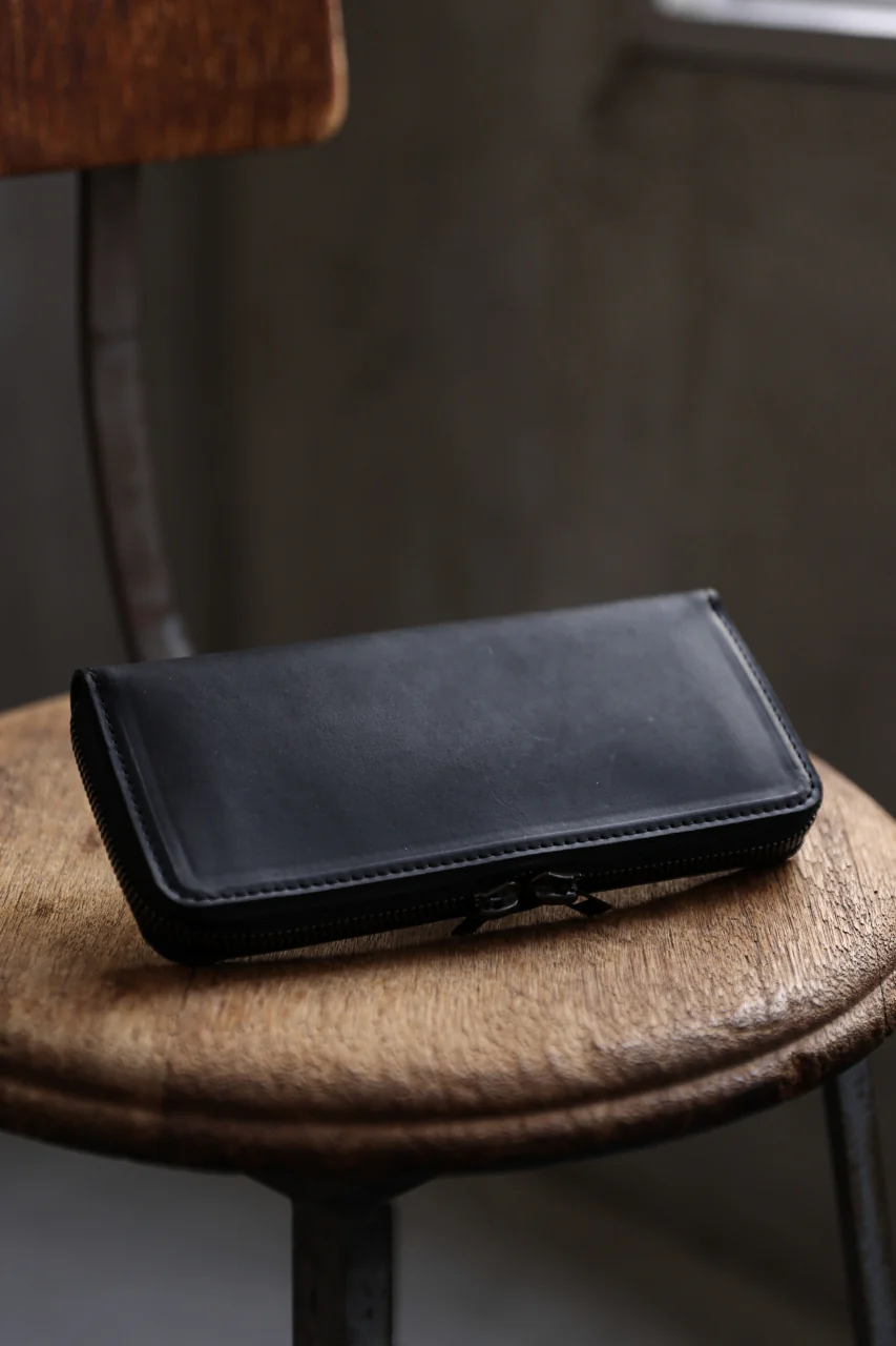 Portaille ROUND ZIP LONG WALLET / GUIDI FIORE (BLACK) - Image 20