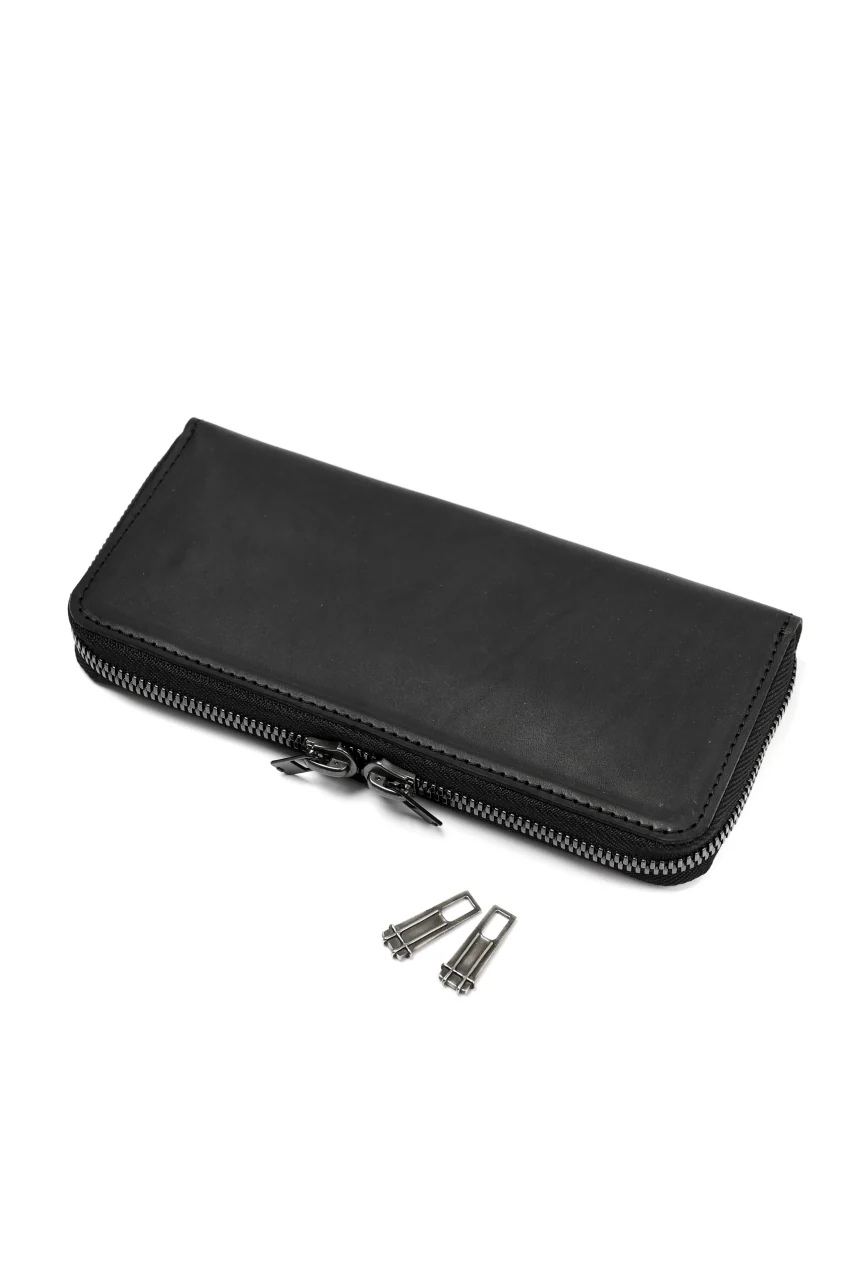 Portaille ROUND ZIP LONG WALLET / GUIDI FIORE (BLACK) - Image 4