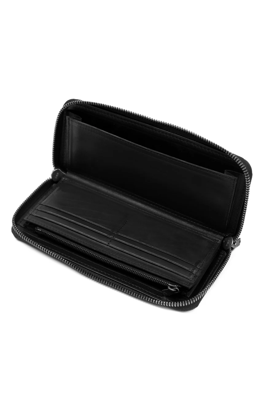 Portaille ROUND ZIP LONG WALLET / GUIDI FIORE (BLACK) - Image 5